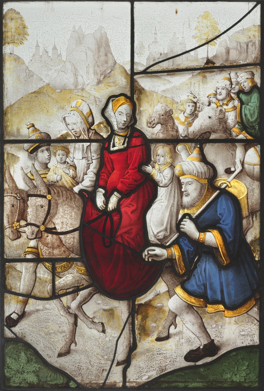 Jakob återvänder till Kanaan med Rachael och Lea Förföljd av Laban, ca. 1525. av Unbekannt