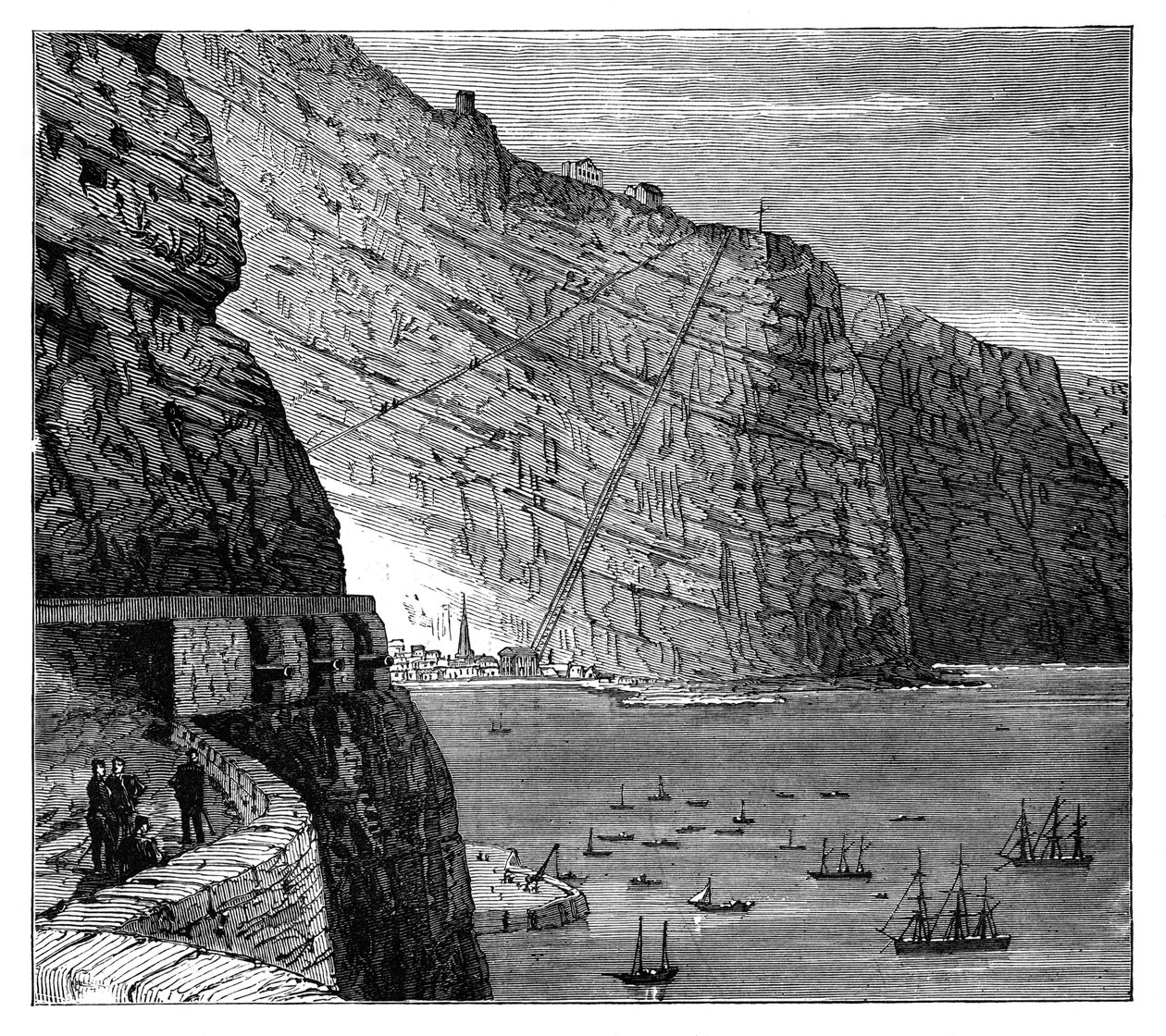 Jacobs Ladder som leder till Mundens Battery, Jamestown, Saint Helena, c1890 av Unbekannt