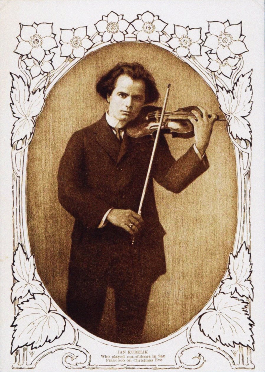 Jan Kubelik spelar på julafton i San Francisco, 1912, 1912 av Unbekannt