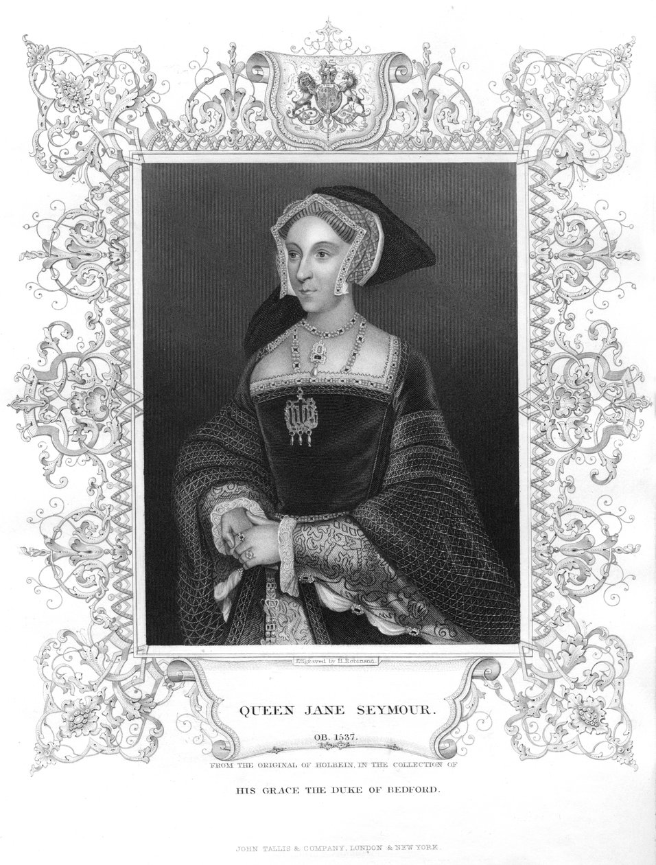 Jane Seymour, tredje hustru till Henry VIII, c1536, 1800-talet av Unbekannt