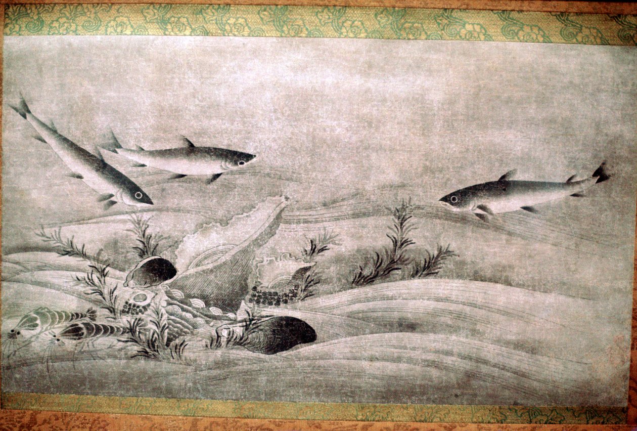 Japansk målning av fisk av Unbekannt