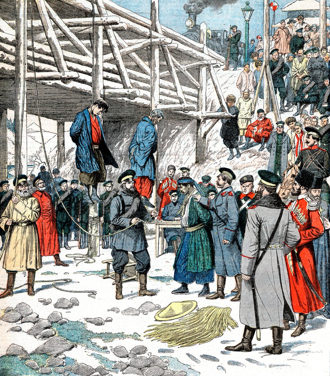 Japanska spioner som hängs, rysk-japanska kriget, 1904-5 av Unbekannt
