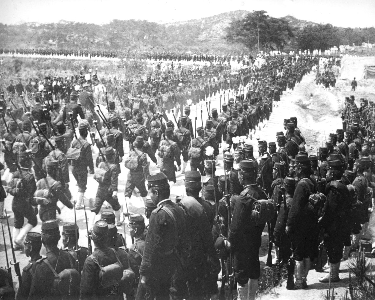 Japanska trupper, Korea, ca 1900 av Unbekannt