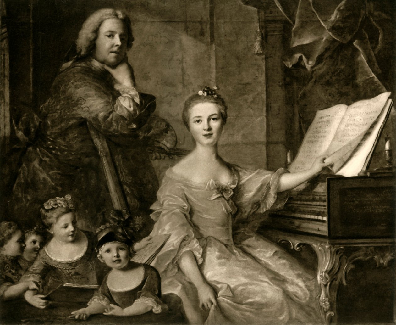 Jean-Marc Nattier och hans familj, 1730-1762, 1903. av Unbekannt