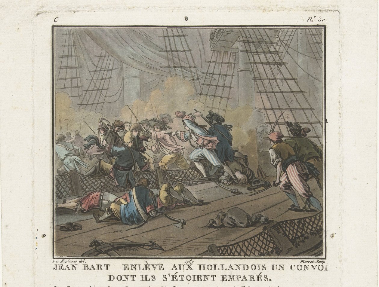 Jean Bart i slaget vid Texel den 29 juni 1694, 1789. av Unbekannt