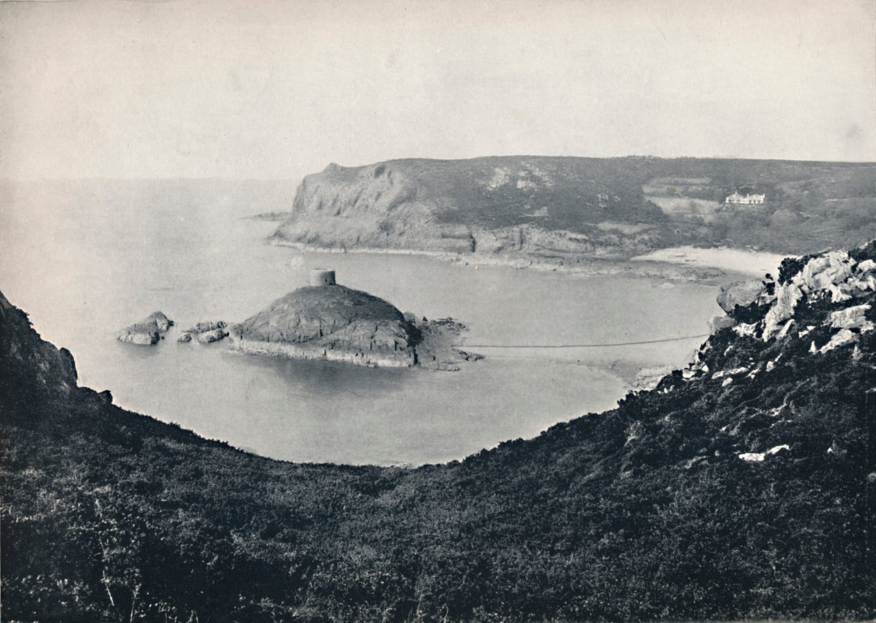Jersey - Portelet Bay och Janvrin Island, 1895 av Unbekannt