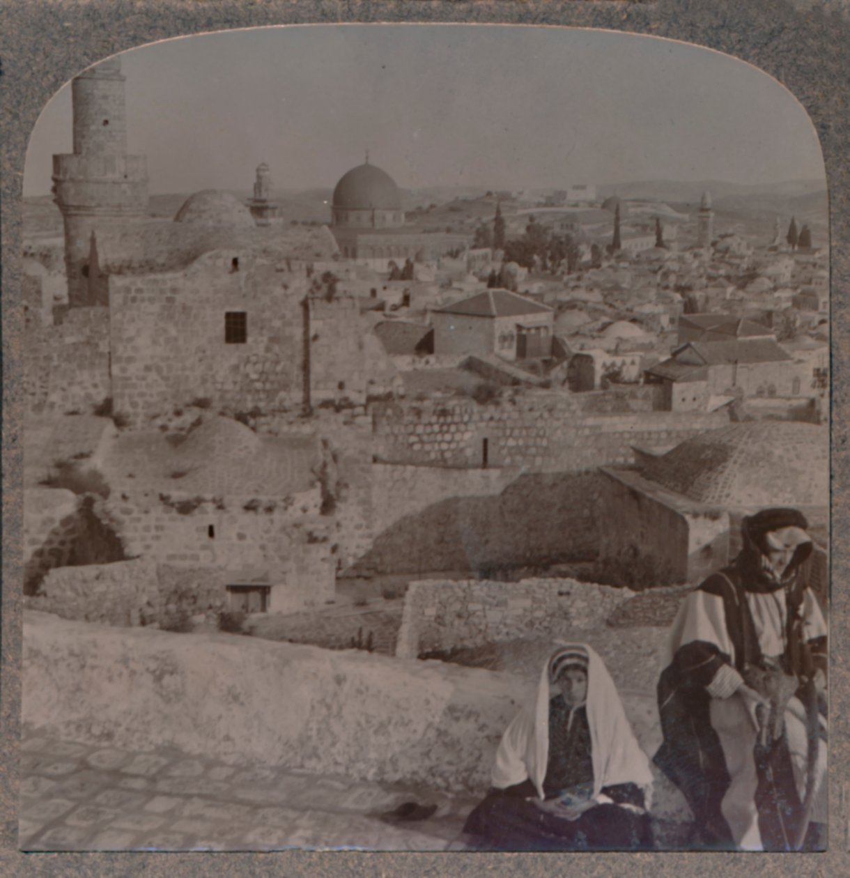 Jerusalem från skolan över moskén, visar Tower of Antonio, c1900 av Unbekannt
