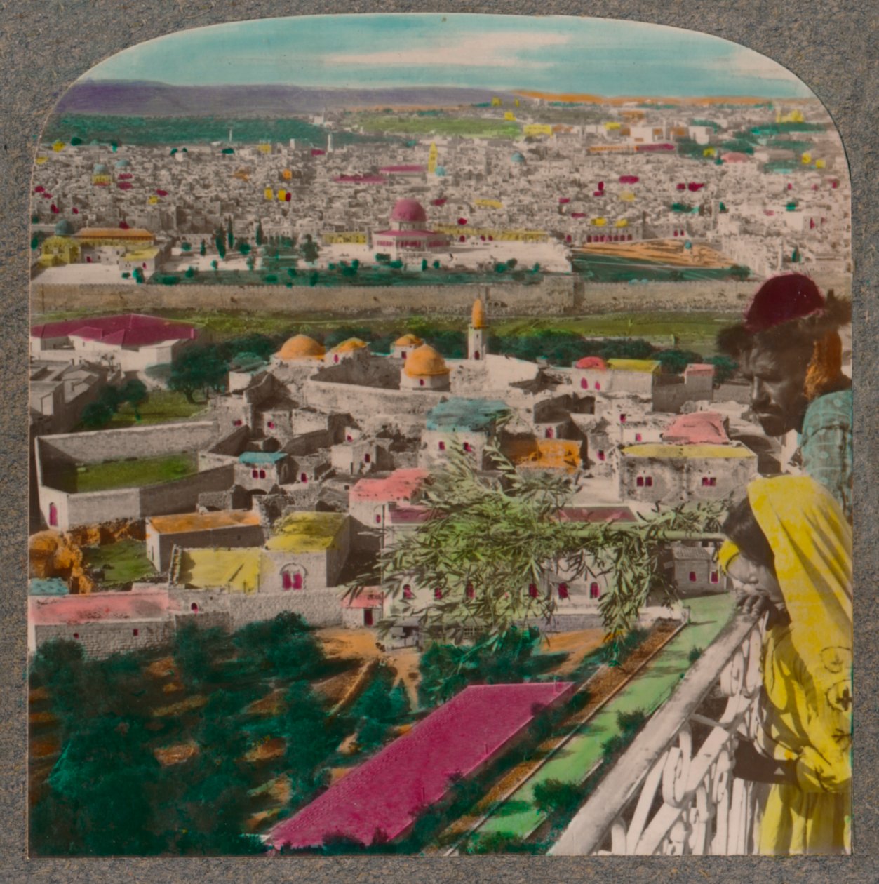 Jerusalem från den ryska kyrkan på Oljeberget, ca 1900 av Unbekannt