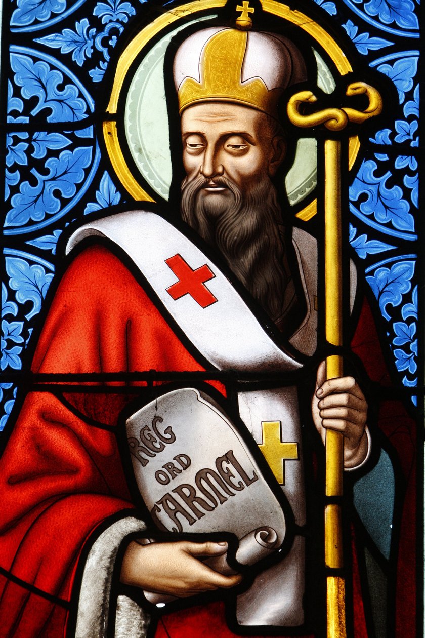 Jerusalems patriark Saint Albert målat glas i Pont L