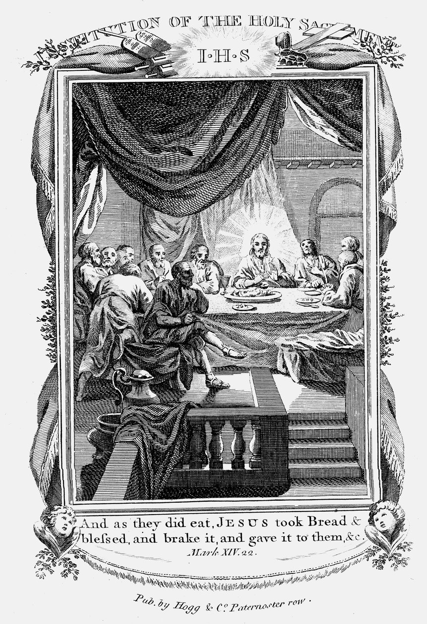 Jesus och hans lärjungar vid den sista måltiden, c1804 av Unbekannt