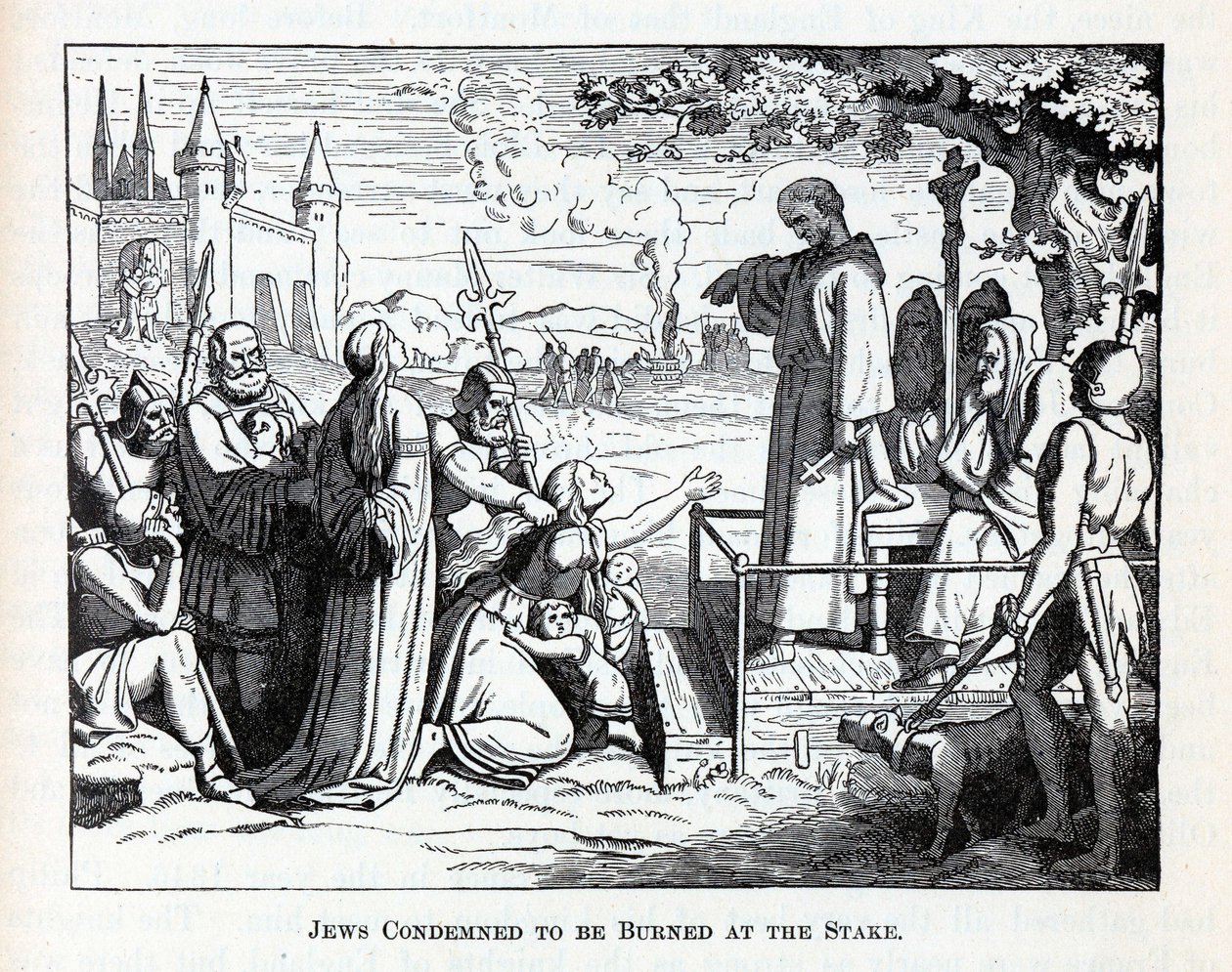 Judar dömda att brännas på bål, 1882 av Unbekannt