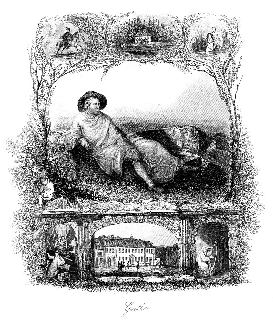 Johann Wolfgang von Goethe, tysk poet, dramatiker och vetenskapsman, 1800-talet av Unbekannt
