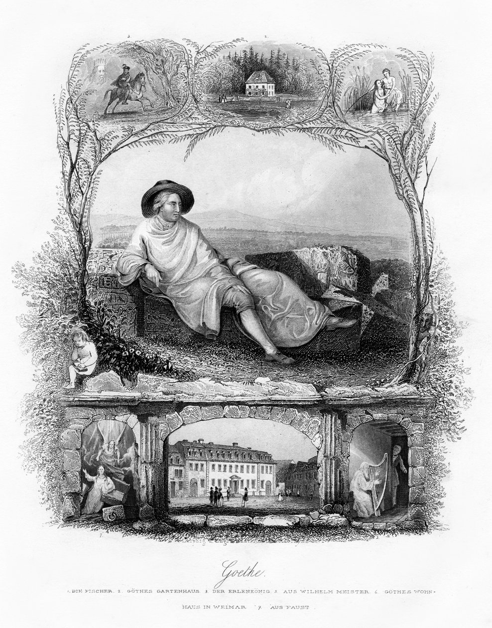 Johann Wolfgang von Goethe, tysk poet, dramatiker och vetenskapsman, 1800-talet av Unbekannt