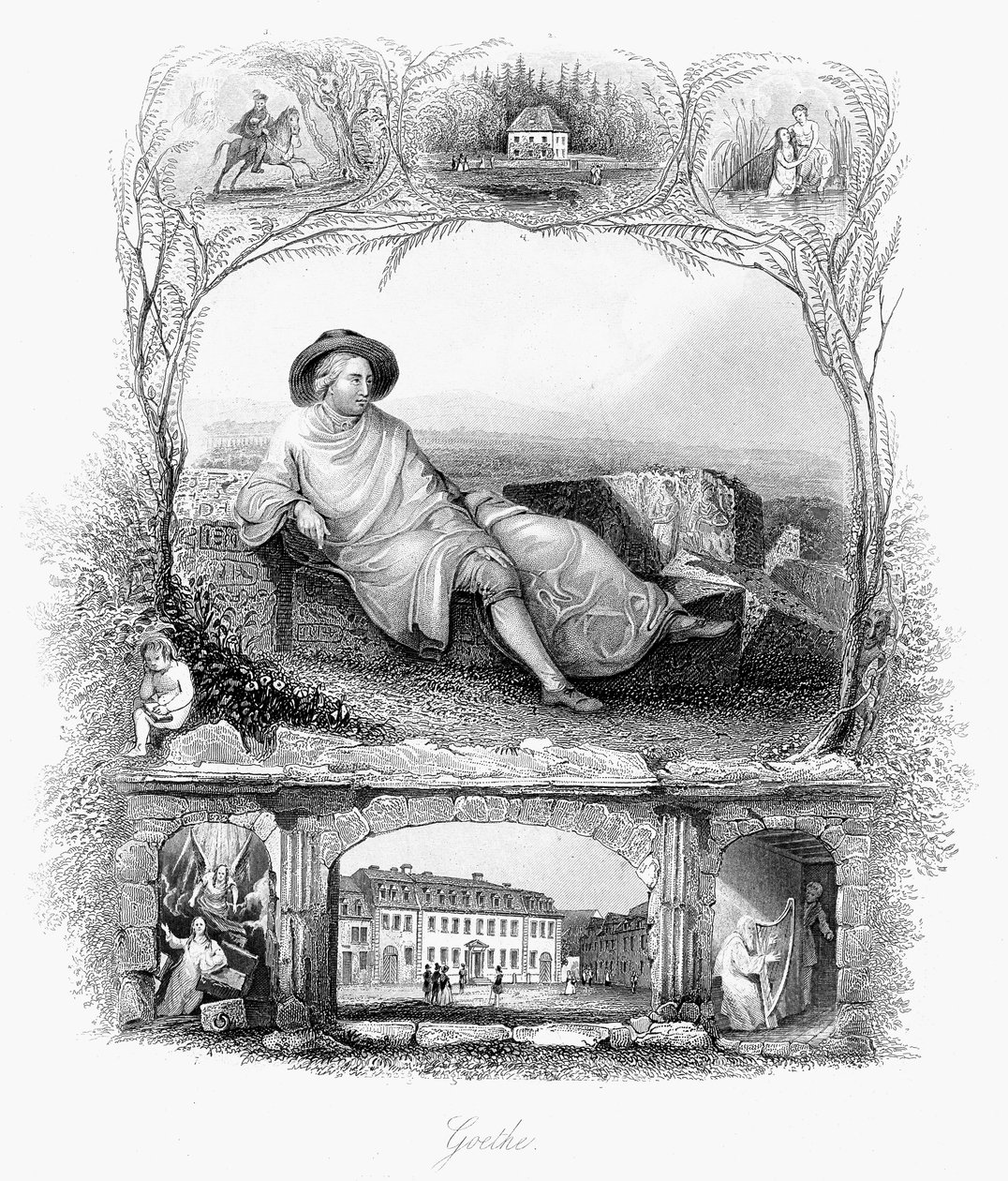 Johann Wolfgang von Goethe, tysk poet, dramatiker och vetenskapsman, ca 1860 av Unbekannt