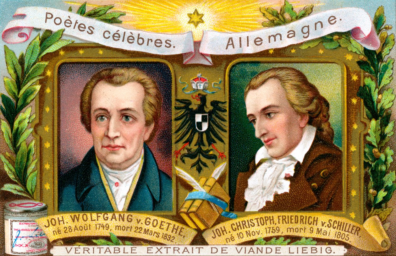 Johann Wolfgang von Goethe och Johann Christoph Friedrich von Schiller, c1900 av Unbekannt