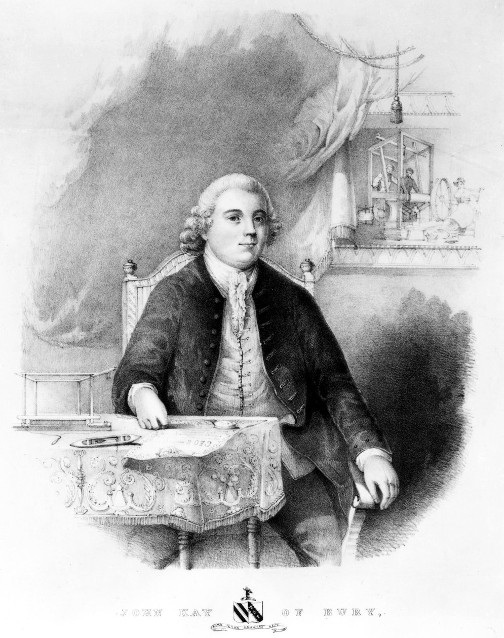 John Kay, engelsk uppfinnare, ca 1755 av Unbekannt