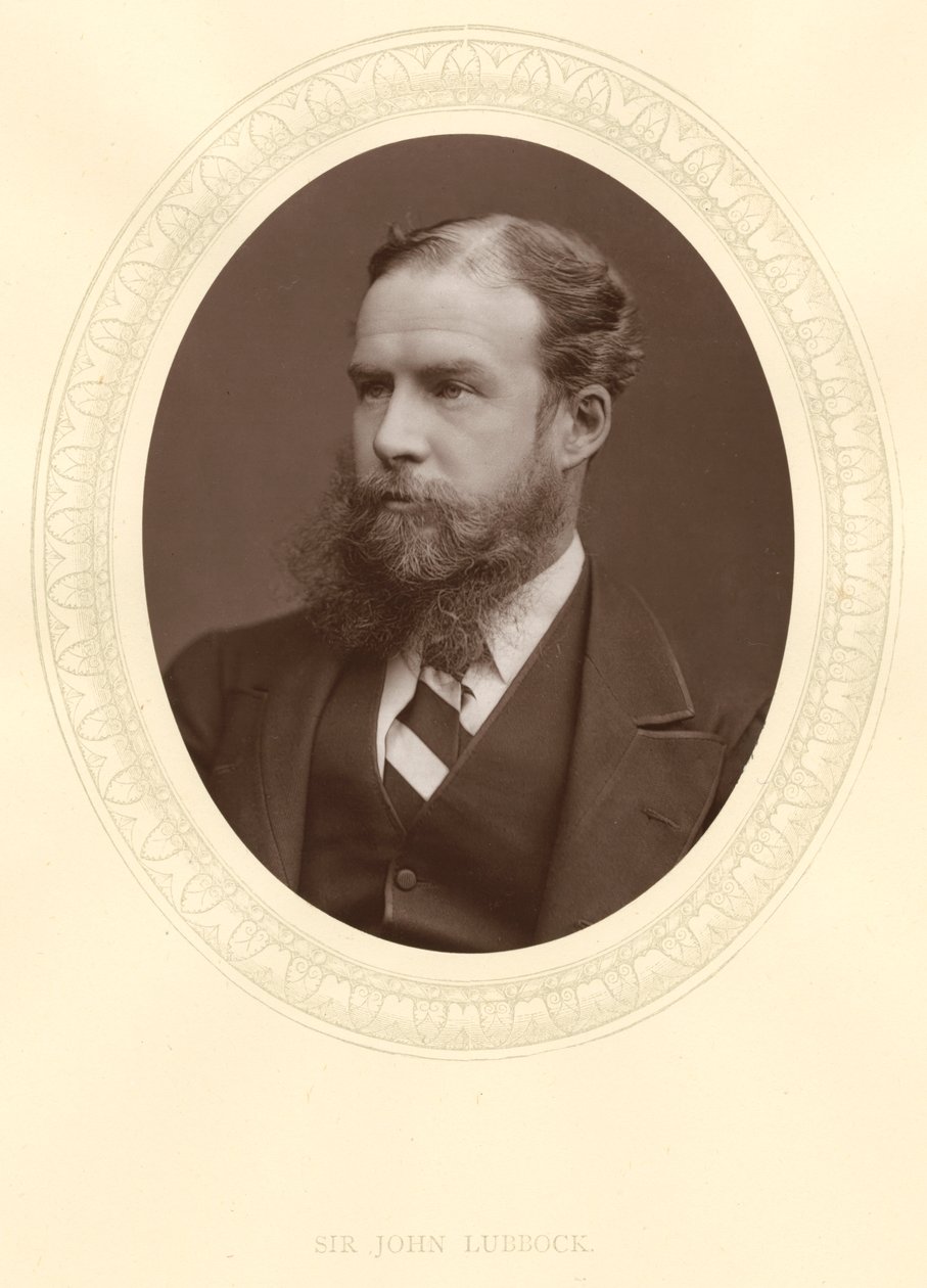 John Lubbock, förste baron Avebury, engelsk bankir, arkeolog, naturforskare och politiker, c1880 av Unbekannt