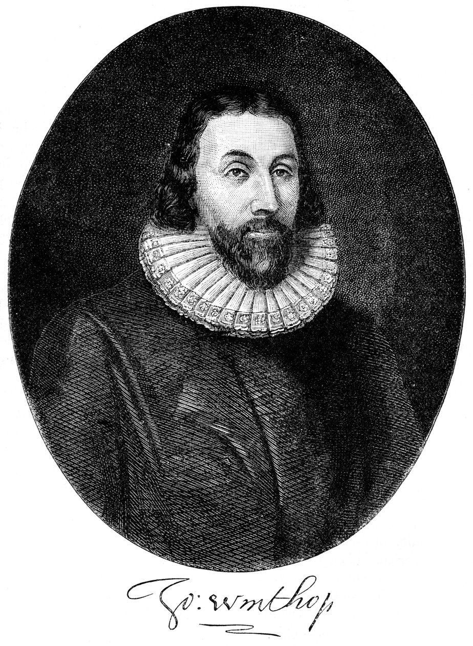 John Winthrop, engelsk puritansk nybyggare i Amerika, 1600-talet c1880 av Unbekannt