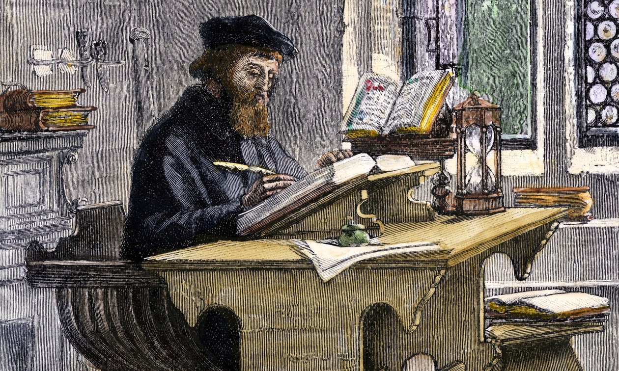 John Wycliffe på jobbet, 1800-talet av Unbekannt
