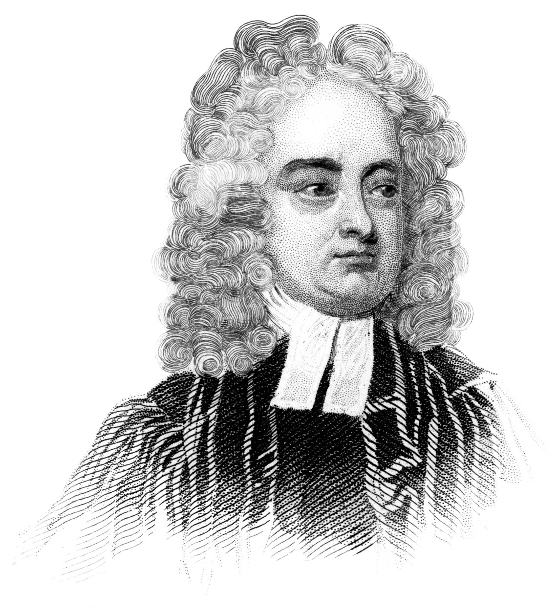 Jonathan Swift, anglo-irländsk präst, satiriker, essäist, politisk pamflettförfattare och poet, c1850 av Unbekannt