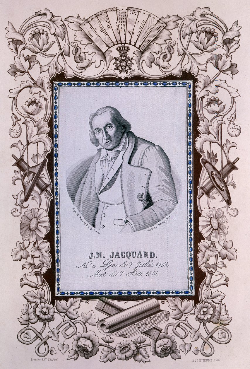 Joseph-Marie Jacquard, uppfinnare av Jacquardvävstolen, c1850 av Unbekannt