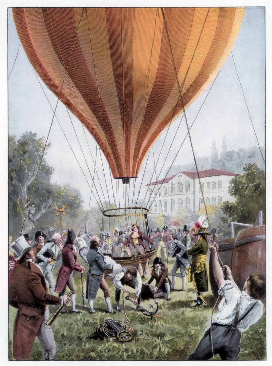 Joseph Louis Gay-Lussacs luftballonguppstigning, Paris, september 1804 1900 av Unbekannt