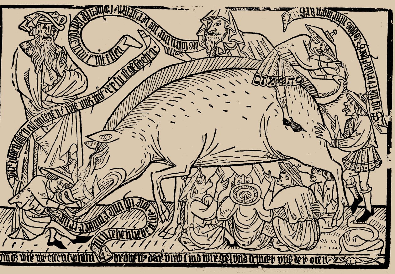 Judensau judar sår, ca 1470. av Unbekannt