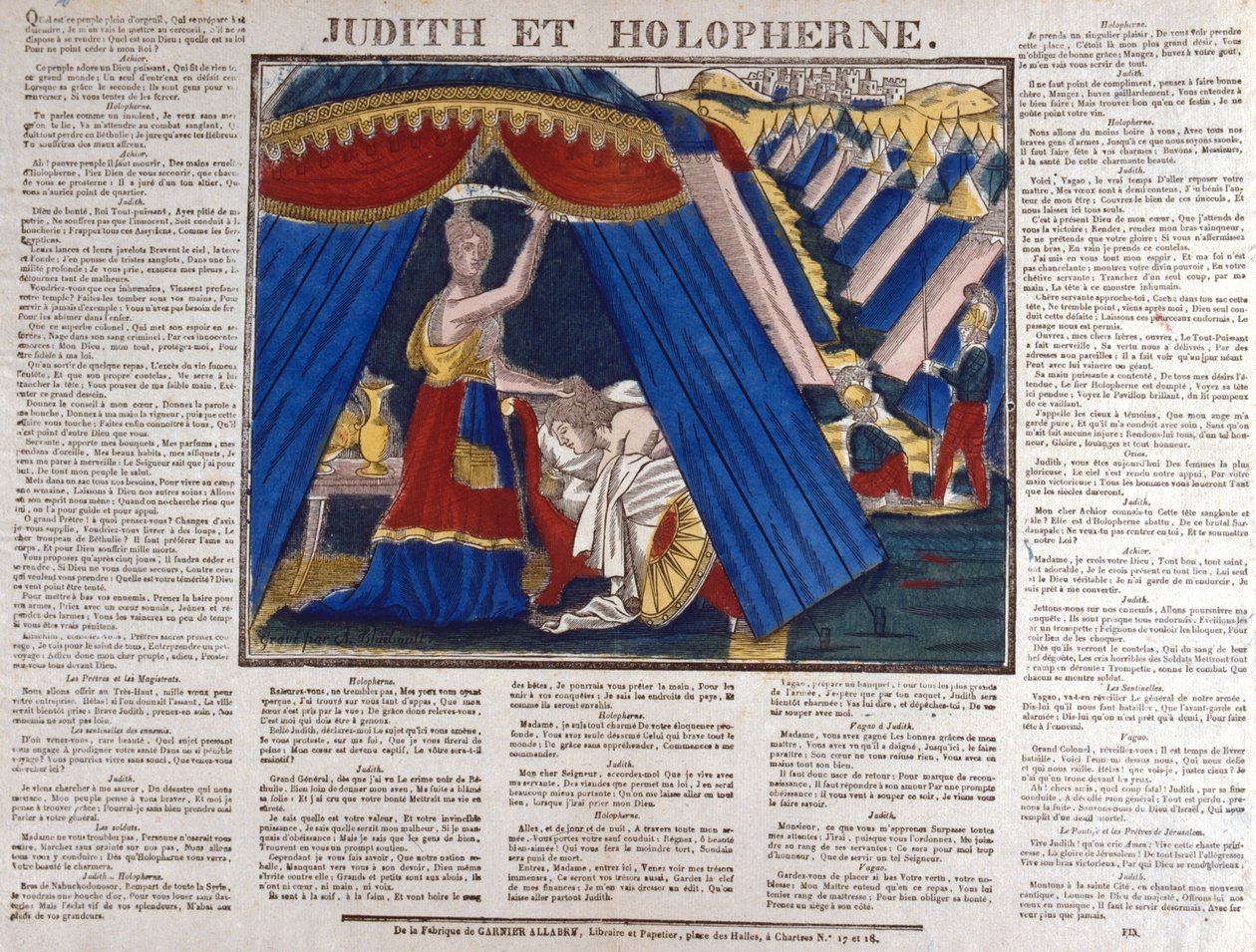 Judith dödade den assyriske generalen Holofernes, 1800-talet av Unbekannt