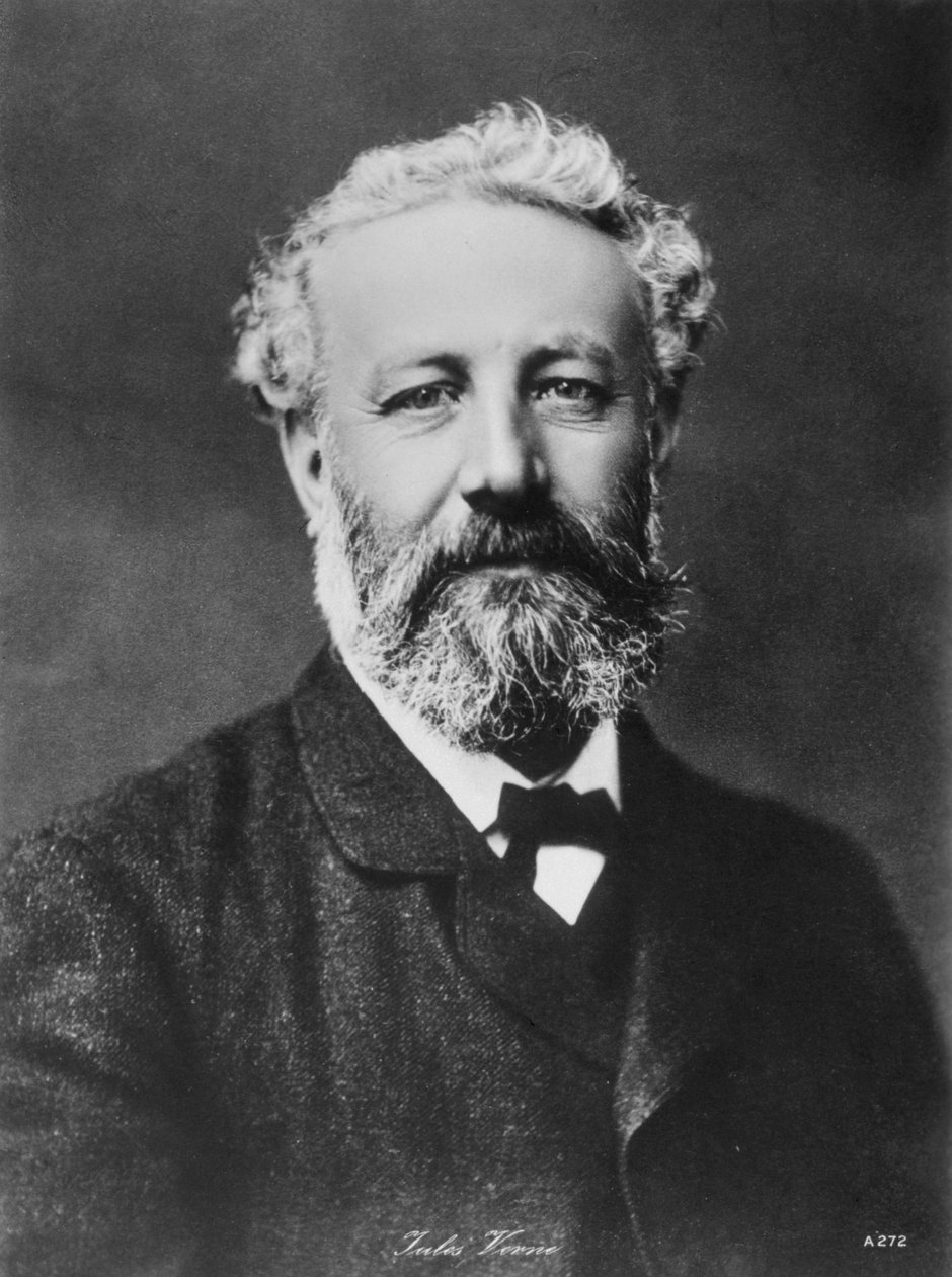 Jules Verne, fransk äventyrs- och science fiction-författare, sent 1800-tal av Unbekannt
