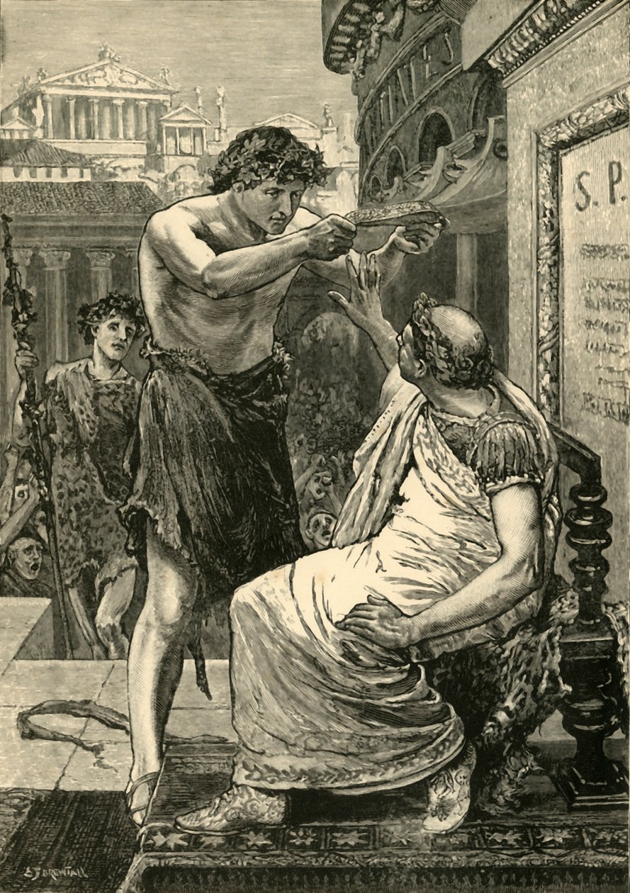 Julius Caesar vägrar kronan som erbjuds av Antony, 1890. av Unbekannt