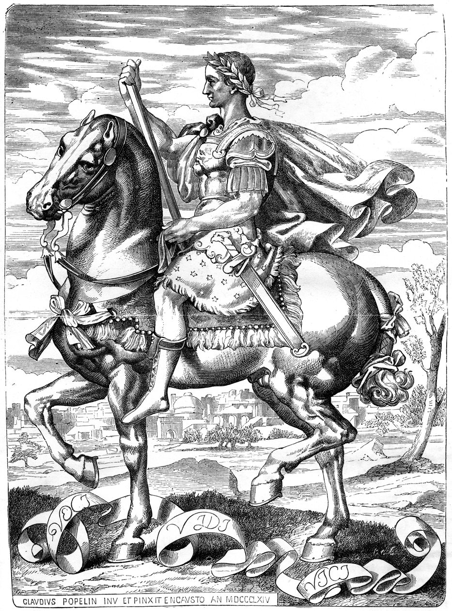 Julius Caesar, romersk general och statsman, 1:a århundradet f.Kr. 1882-1884 av Unbekannt