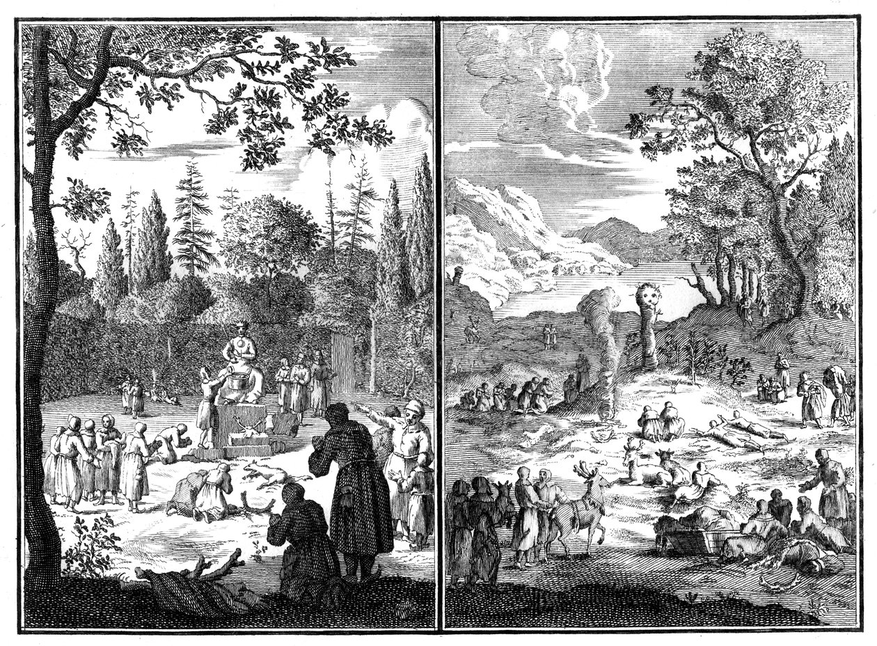 Jumala, Wirku-Accha. En gudom av Lappland, 1727-1738 av Unbekannt