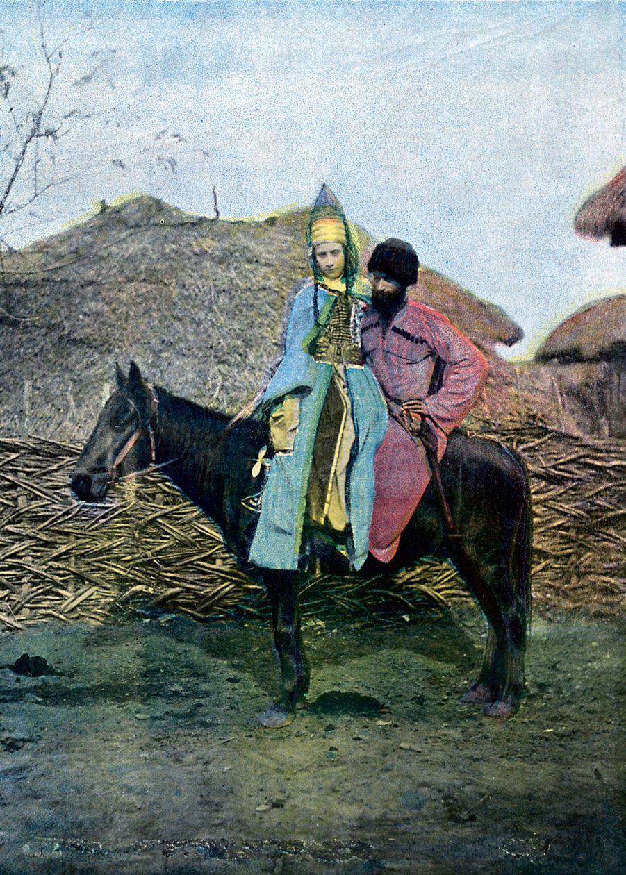 Kabardin-par på resa, c1890 av Unbekannt