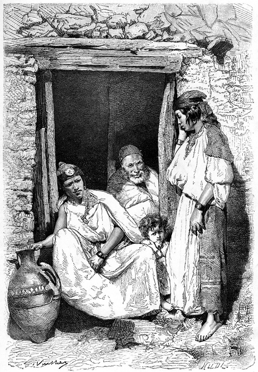 Kabyle familjegrupp, Algeriet, c1890 av Unbekannt