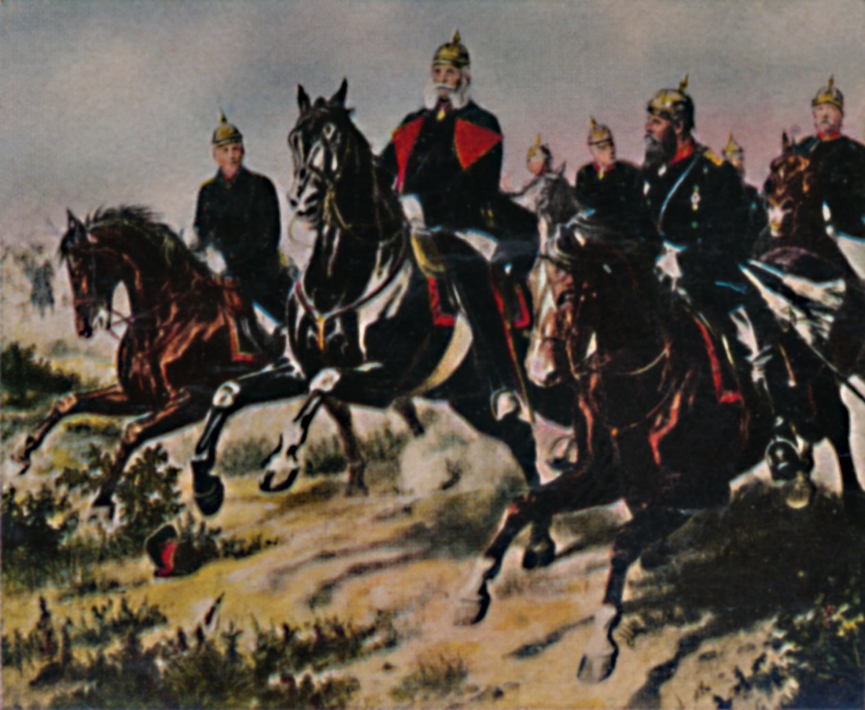 Kaiser Wilhelm I. 1797-1888 och hans paladiner. - Målning av Camphausen, 1934. av Unbekannt