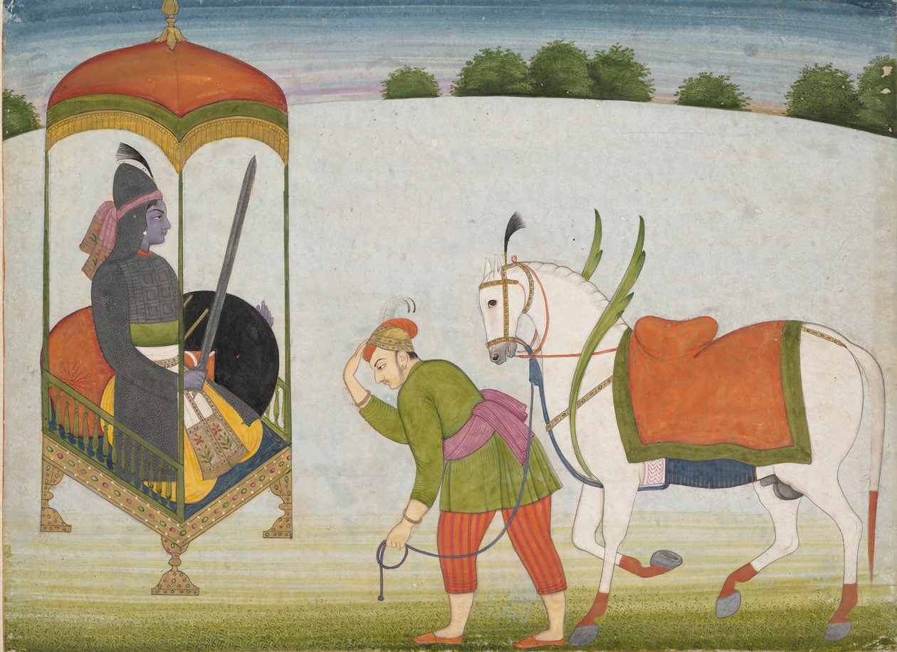 Kalki Avatar, Vishnus framtida inkarnation: Sida från ett spritt manuskript, ca. 1760-70. av Unbekannt