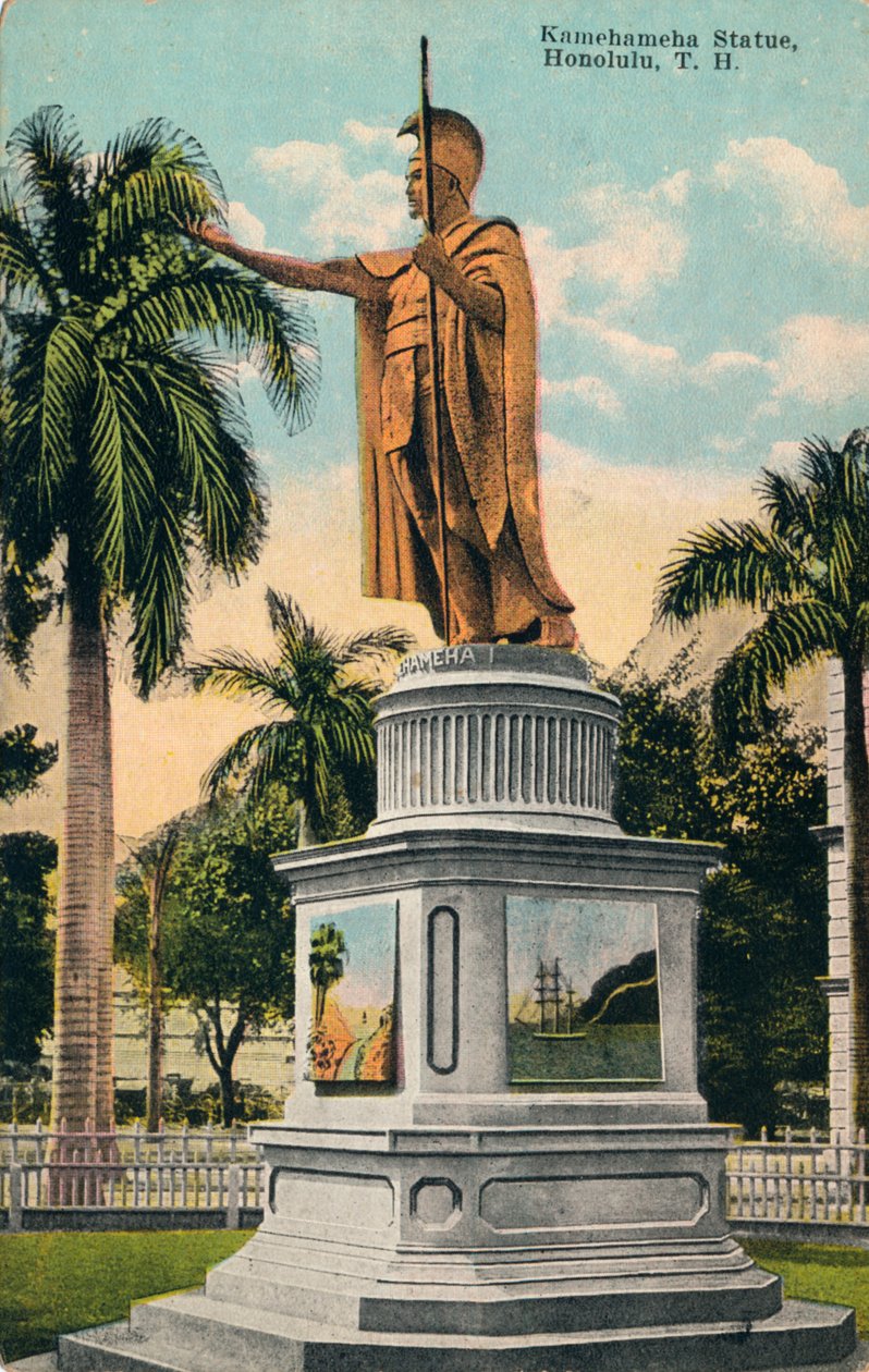 Kamehameha-statyn, Honolulu, Hawaii, c1920 av Unbekannt