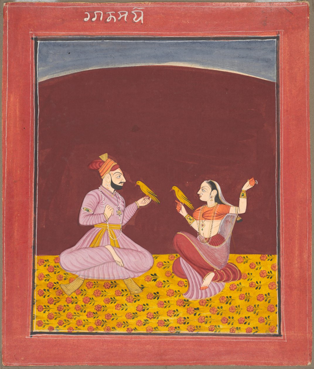 Kamod Raga från Dipak Raga-familjen, sida från en Ragamala-serie, ca. 1750. av Unbekannt