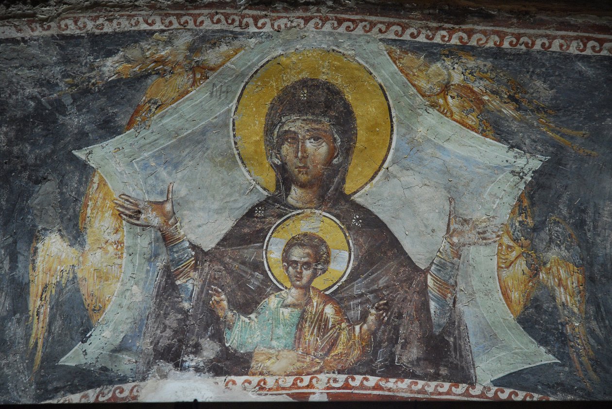 Kariye Camii (St Sauveur In Chora Church) fresk: Jungfru och barn, Istanbul, Turkiet av Unbekannt