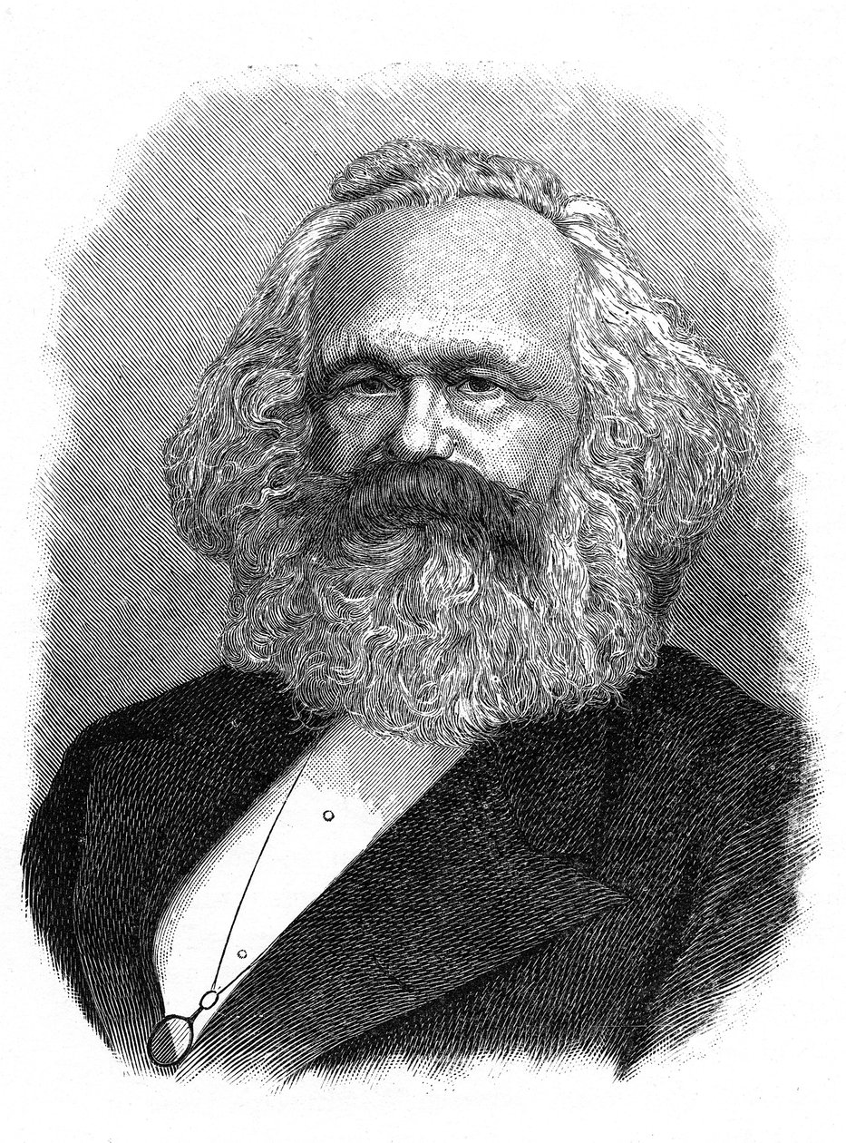 Karl Marx, tysk politisk, social och ekonomisk teoretiker från 1800-talet av Unbekannt