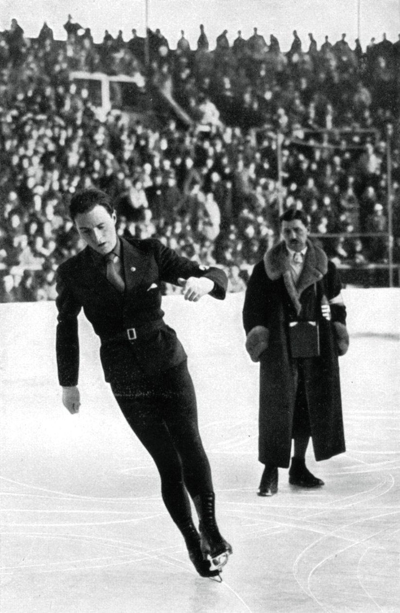 Karl Schäfer, österrikisk konståkare, olympiska vinterspelen, Garmisch-Partenkirchen, Tyskland, 1936 av Unbekannt
