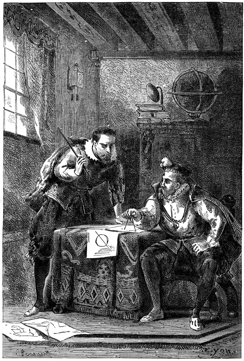 Kepler och Brahe arbetar tillsammans c1600, c1870 av Unbekannt