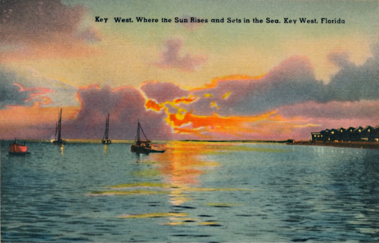 Key West. Där solen går upp och går ner i havet, Key West, Florida, c1940-talet av Unbekannt