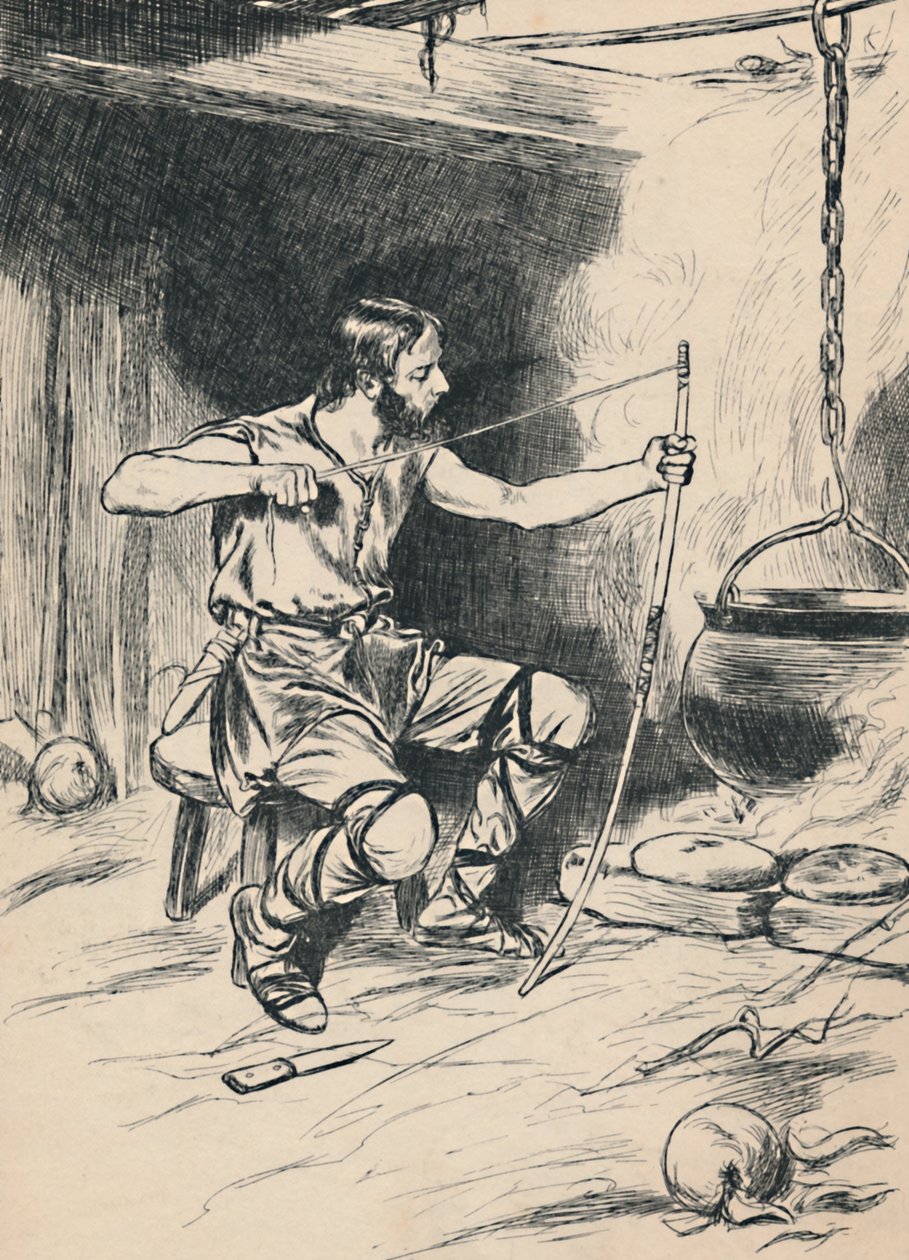 Kung Alfred glömmer kakorna, c1907 av Unbekannt