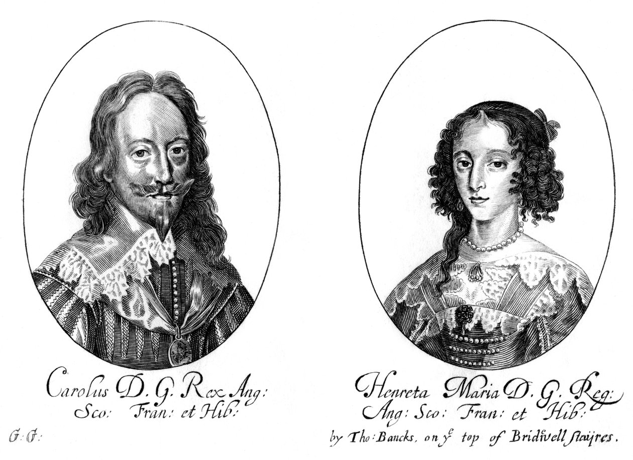 Kung Karl I 1600-1649 och drottning Henrietta Maria 1609-1669 av Unbekannt