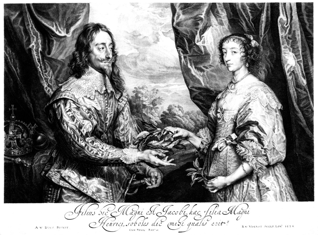 Kung Karl I 1600-1649 och drottning Henrietta Maria 1609-1669 av Unbekannt