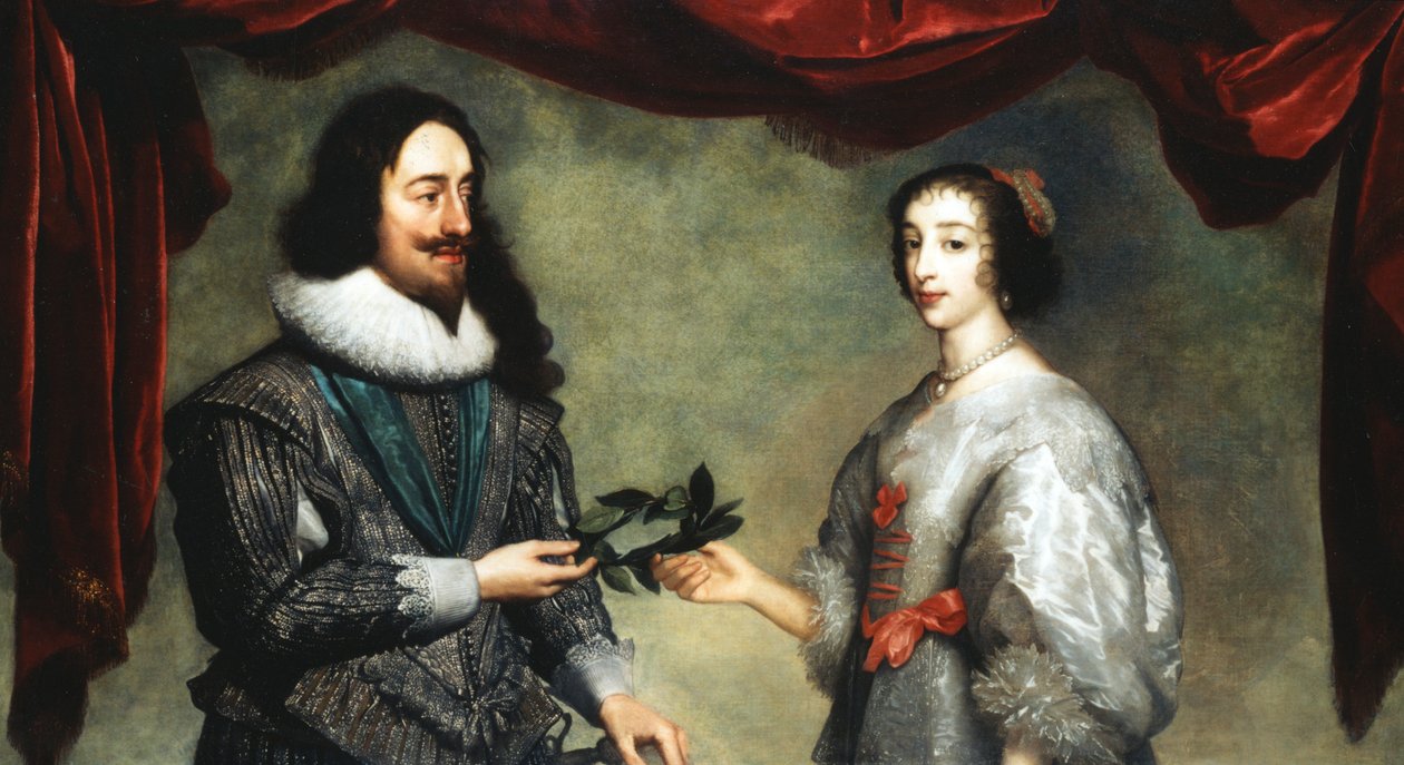 Kung Karl I 1600-1649 och drottning Henrietta Maria 1609-1669 av Unbekannt