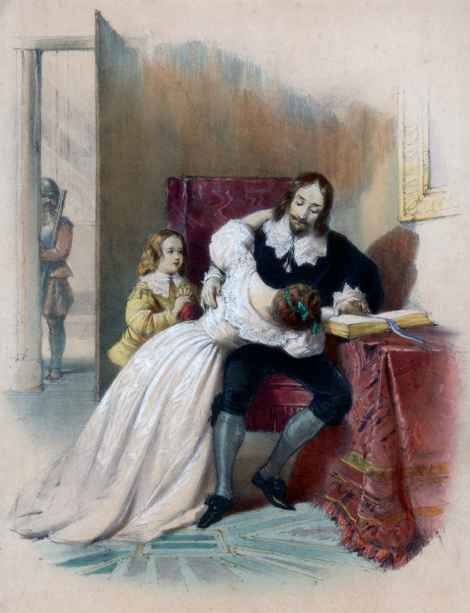 Kung Karl I 1600-1649 skildes från sina barn, 1838 av Unbekannt