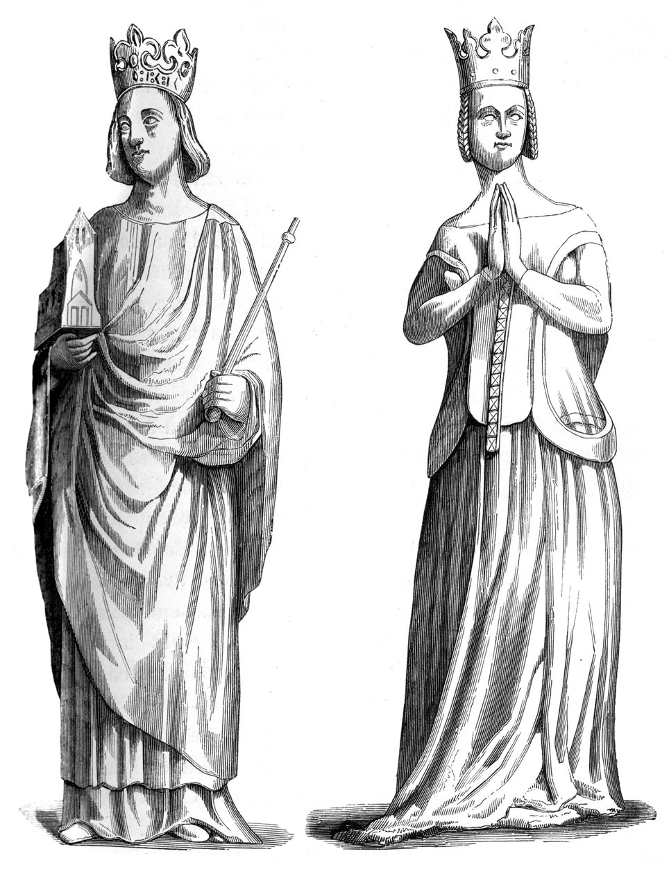Kung Karl V av Frankrike 1337-1380 och Johanna av Bourbon 1338-1378, 1849 av Unbekannt