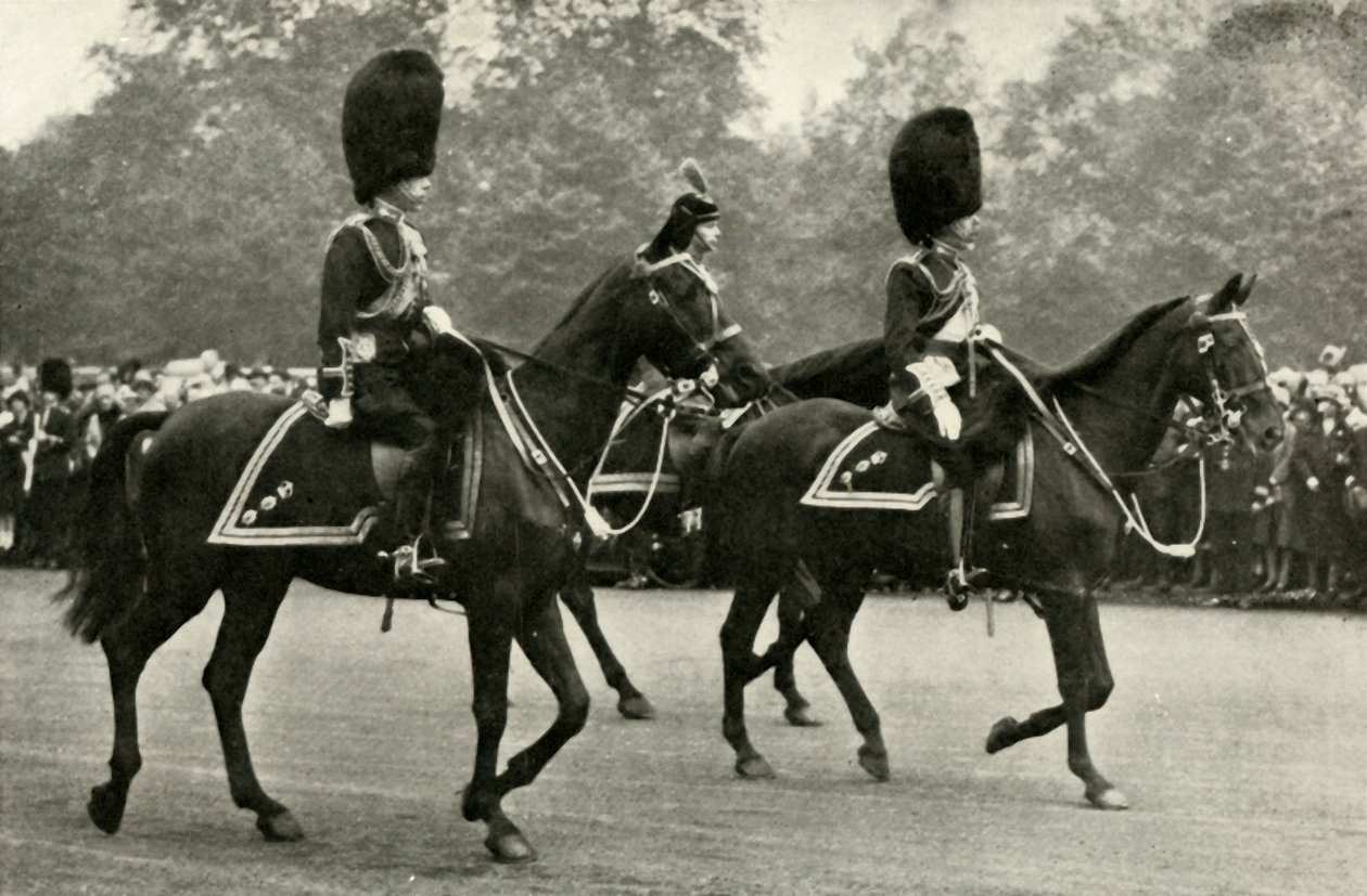 Kung George rider med den sene kung George V och prinsen av Wales, 1928., 1937. av Unbekannt